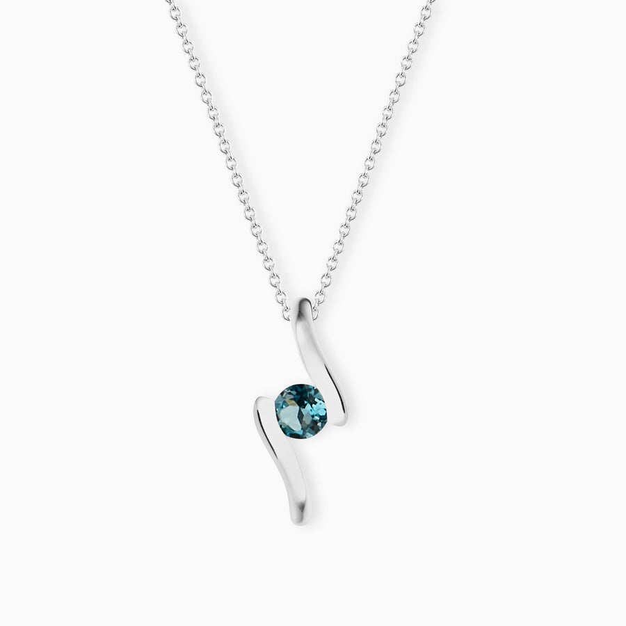 Sterling Silver London Blue Topaz Pendant & Chain