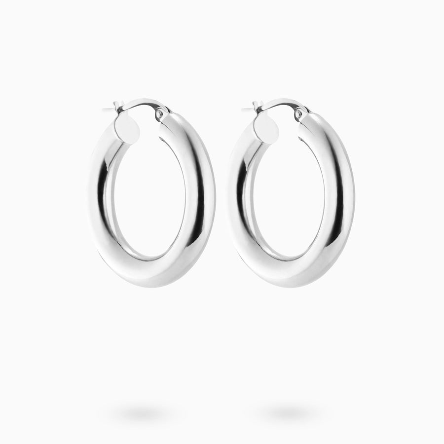 Medium Sterling Silver Hoop Earrings