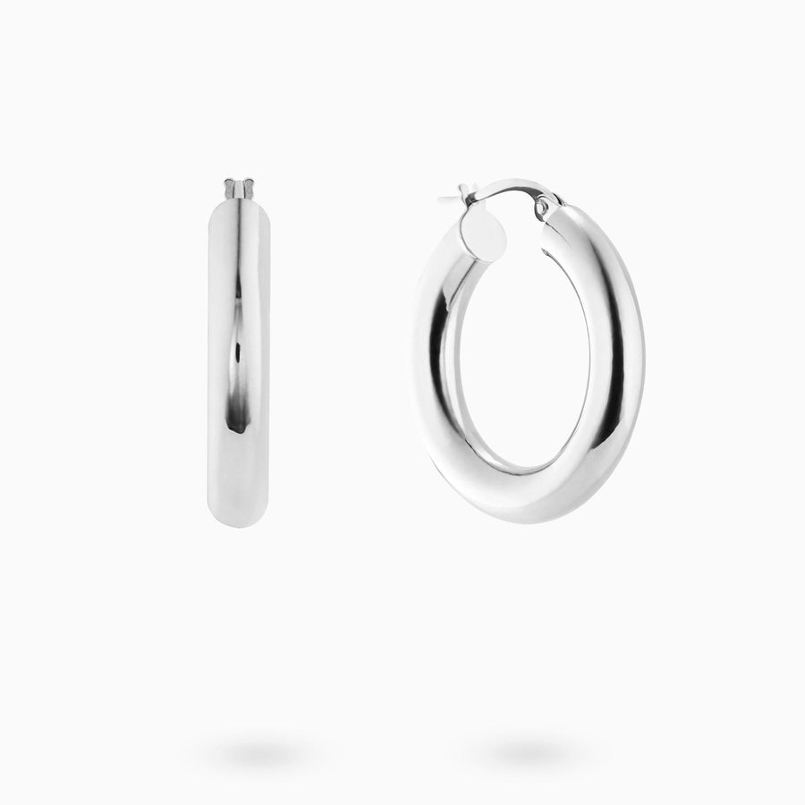 Medium Sterling Silver Hoop Earrings