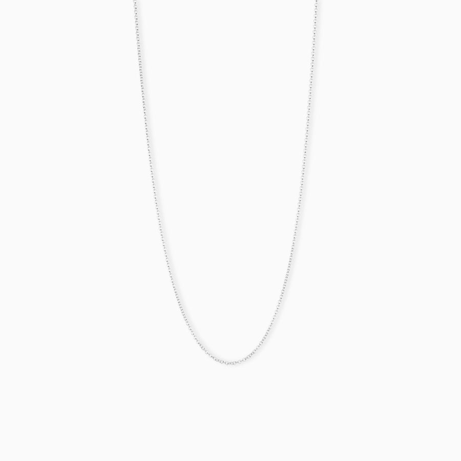 Sterling Silver Rolo Chain Necklace 50cm Adjustable Length