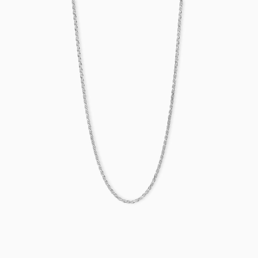 Sterling Silver Rope Chain Necklace 45cm