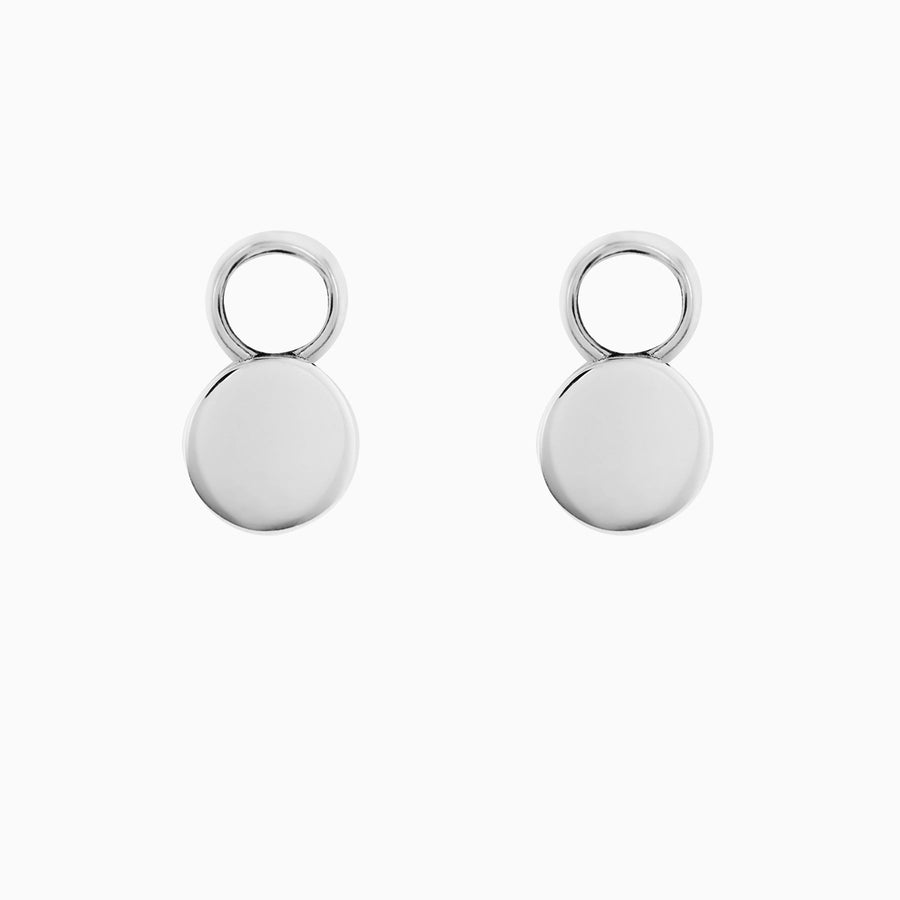 Sterling Silver Round Disc Hoop Charms