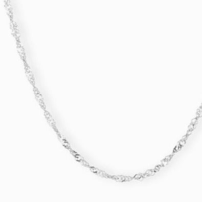 Sterling Silver Singapore Chain Necklace 50cm