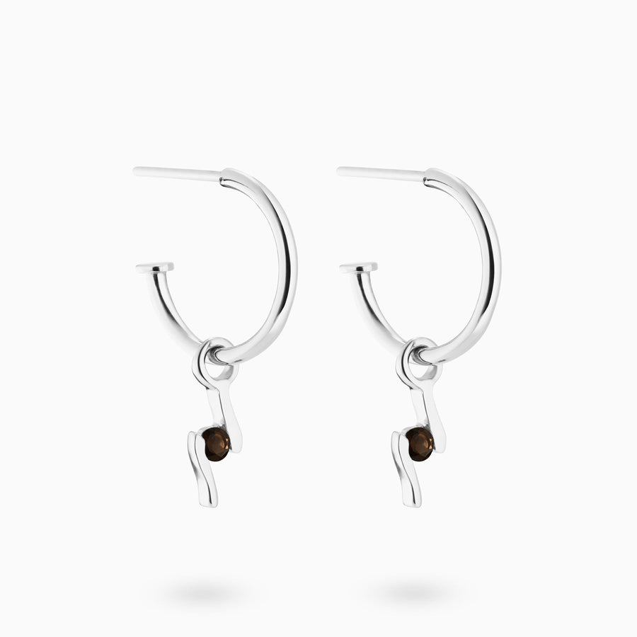 Sterling Silver Smokey Quartz Earring Charms