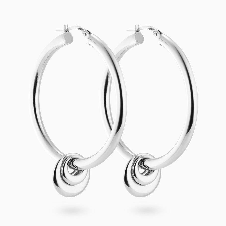 Sterling Silver Triple Dome Hoop Charms