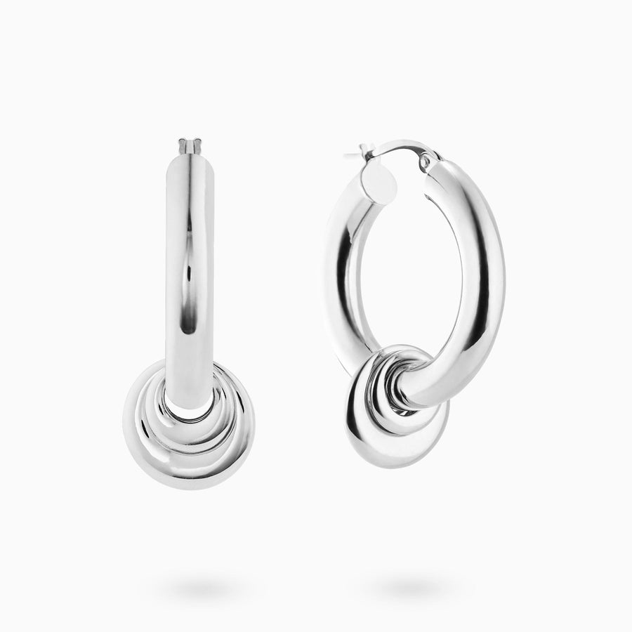 Sterling Silver Triple Dome Hoop Charms