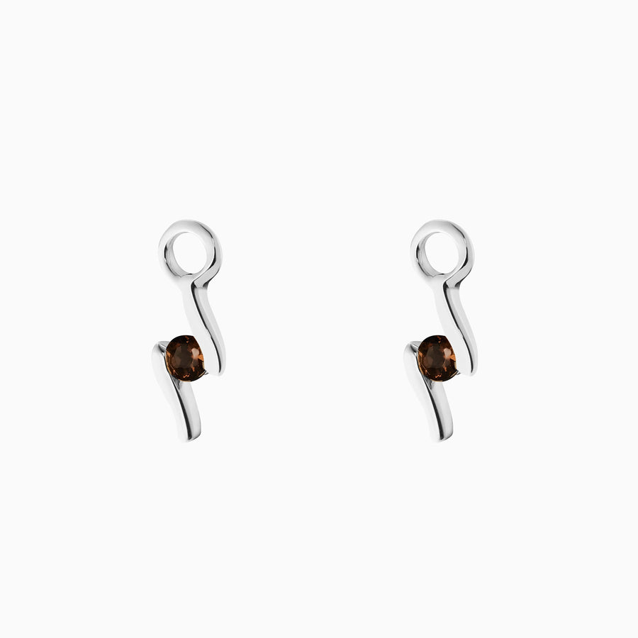 Sterling Silver Smokey Quartz Earring Charms
