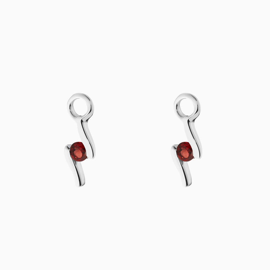 Sterling Silver Red Garnet Earring Charms