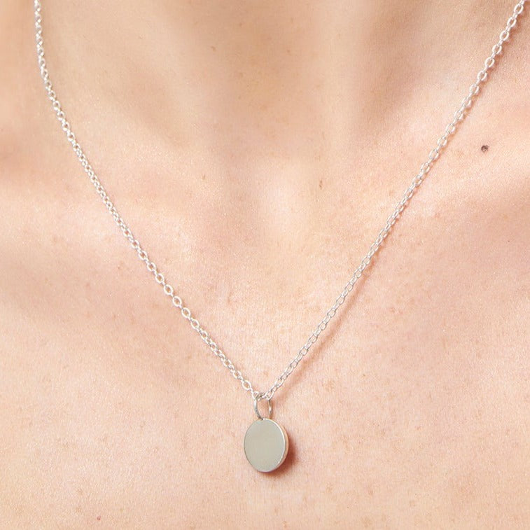 Sterling Silver Round Disc Pendant
